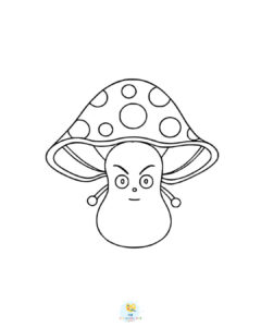 Angry mushroom coloring page