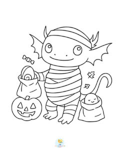 Axolotl Halloween coloring page