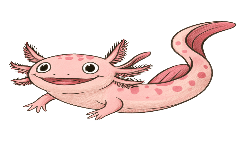 Axolotl coloring pages for kids and adults