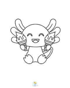 Axolotl enjoying ice cream