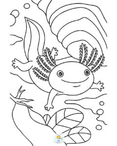 Axolotl underwater coloring page