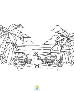 Beach coloring pages