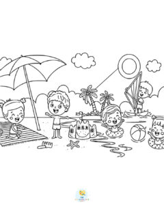 Beach coloring pages to print