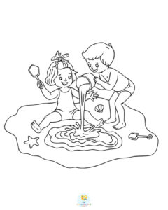 Beach colouring sheets