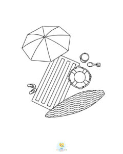 Beach essentials coloring page