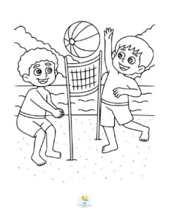 Beach volleyball coloring pages