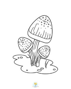 Bell shaped mushroom coloring page
