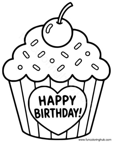 Birthday Cake Coloring Pages Free Birthday Cake Coloring Pages Free