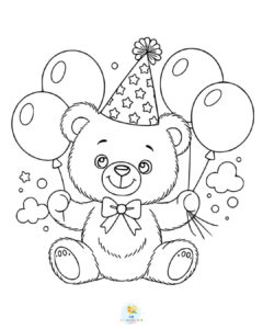 Birthday balloons coloring pages