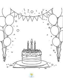 Birthday cake coloring pages