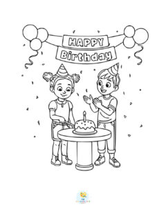 Birthday celebration coloring pages