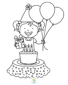 Birthday coloring pages printable PDF