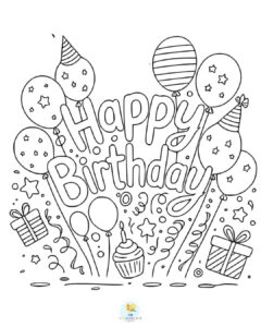Birthday decoration coloring page