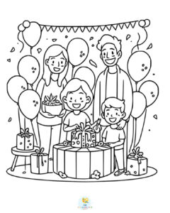 Birthday party coloring pages