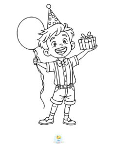 Boy birthday coloring pages