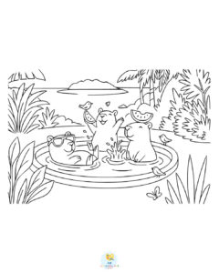 Cabybaras coloring pages