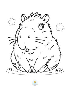 Capybara coloring pages PDF free