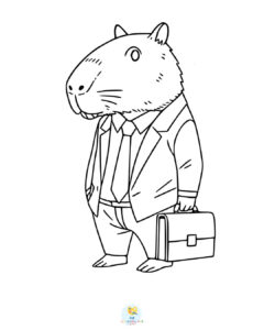 Capybara going to office