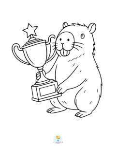 Capybara with a trophy