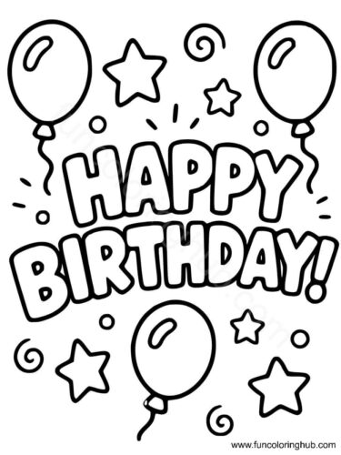 Coloring Pages Of Happy Birthday Coloring Pages Of Happy Birthday