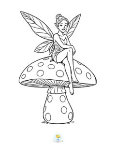Fairy sitting on a mushroom