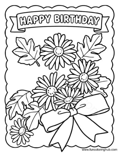 Happy Birthday Coloring Card Happy Birthday Coloring Card
