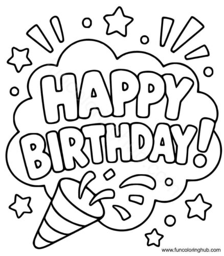 Happy Birthday Coloring Pages Happy Birthday Coloring Pages
