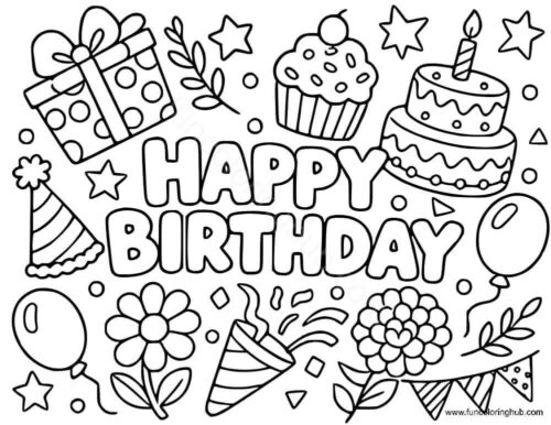 Happy Birthday Coloring Pages For Adults Happy Birthday Coloring Pages For Adults