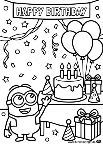 Happy Birthday Coloring PagesTo Print Happy Birthday Coloring PagesTo Print