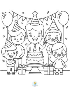 Happy birthday coloring sheets