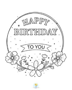 Happy birthday to you coloring page