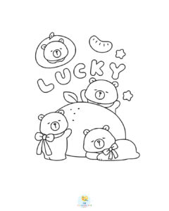 Kawai capybara coloring page