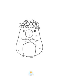 Kawai capybara coloring pages