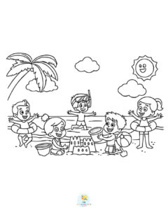 Kids enjoying at beach