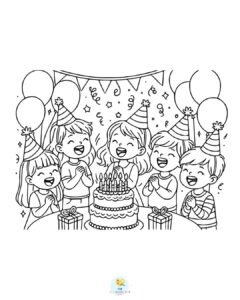 Kids singing at a birthday party