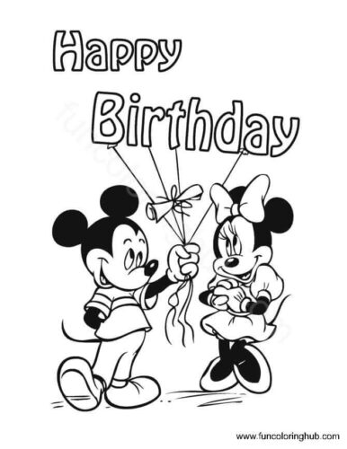 Mickey Mouse Happy Birthday Coloring Pages For Friends Mickey Mouse Happy Birthday Coloring Pages For Friends