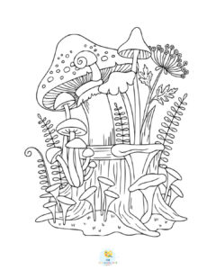 Mushroom coloring pages for adults