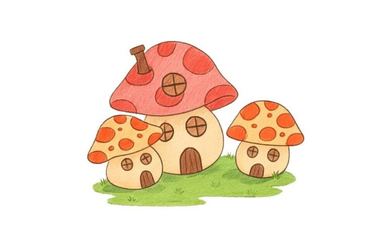 Mushroom coloring pages for kids