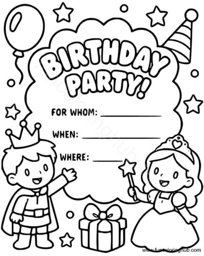 Printable Birthday Invites Coloring Pages Printable Birthday Invites Coloring Pages