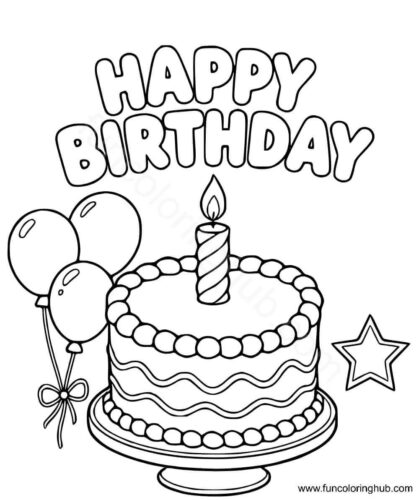 Printable Happy Birthday Coloring Pages Printable Happy Birthday Coloring Pages