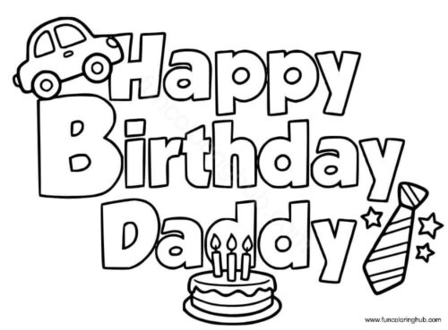 Printable Happy Birthday Dad Coloring Pages Printable Happy Birthday Dad Coloring Pages