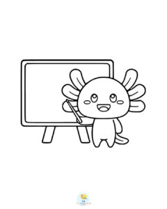 Teacher axolotl coloring page
