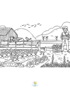 A farmer at his farm