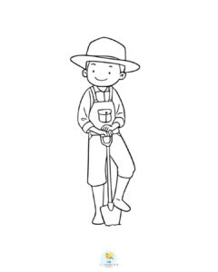 A farmer with shovel