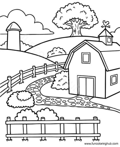 Barn Coloring Pages