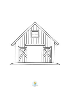 Barn coloring page for kids
