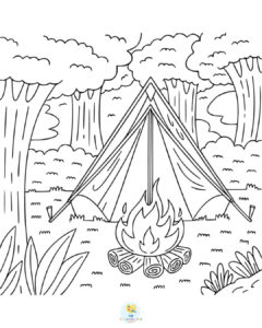 Campfire coloring pages
