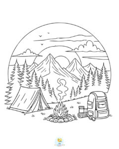 Campsite coloring page