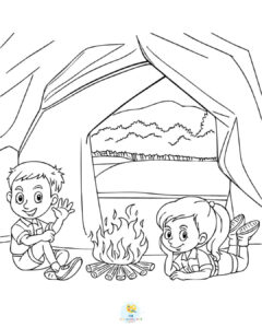 Camping coloring pages to print
