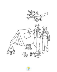 Campsite coloring page